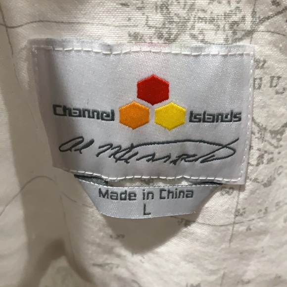 AL MERRICK Nautical Button Down T Shirt White Lgr - Picture 8 of 8